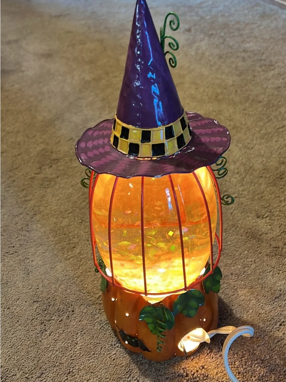 Halloween Witch Pumpkin Light-Up Accessory - Purple and Orange